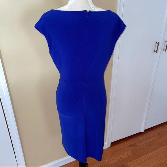 Jones Studio Royal Blue Rose Detail Dress - Picture 6 of 7